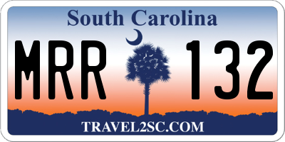 SC license plate MRR132