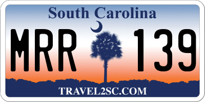 SC license plate MRR139