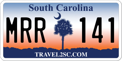 SC license plate MRR141