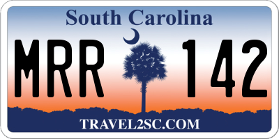 SC license plate MRR142