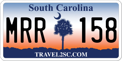 SC license plate MRR158