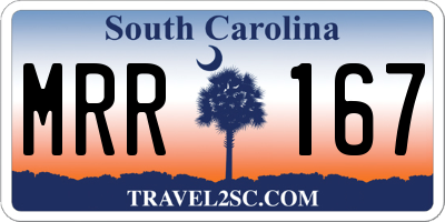 SC license plate MRR167