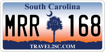 SC license plate MRR168