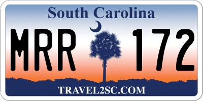 SC license plate MRR172