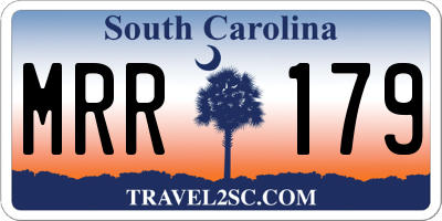 SC license plate MRR179