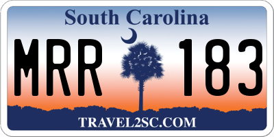 SC license plate MRR183