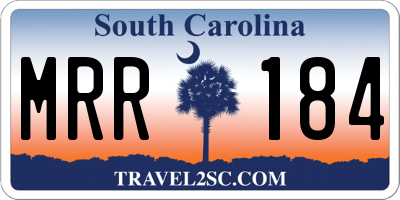 SC license plate MRR184