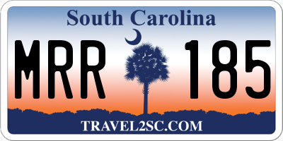 SC license plate MRR185