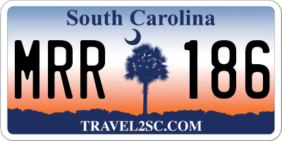SC license plate MRR186
