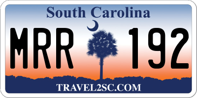 SC license plate MRR192