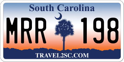SC license plate MRR198