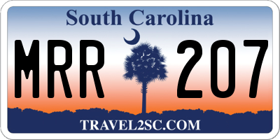 SC license plate MRR207