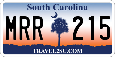 SC license plate MRR215