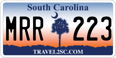 SC license plate MRR223