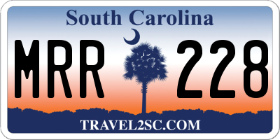 SC license plate MRR228