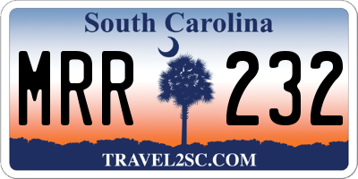 SC license plate MRR232