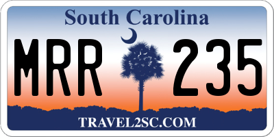 SC license plate MRR235