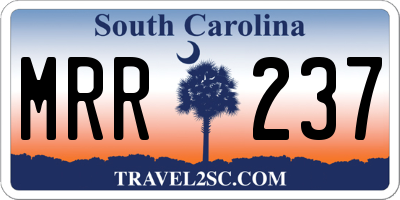 SC license plate MRR237