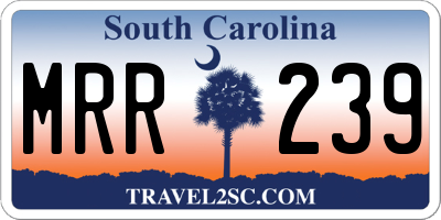 SC license plate MRR239