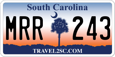 SC license plate MRR243