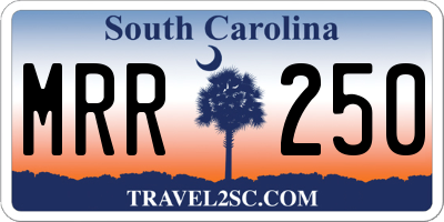SC license plate MRR250
