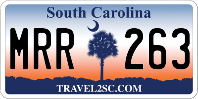 SC license plate MRR263
