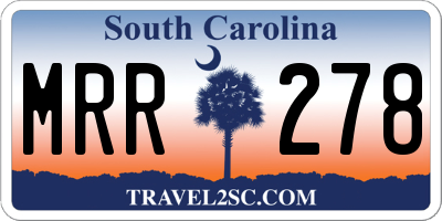 SC license plate MRR278