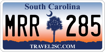 SC license plate MRR285