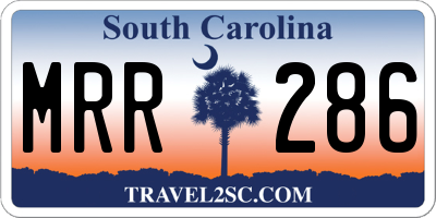 SC license plate MRR286