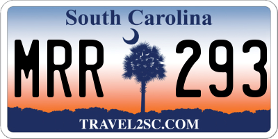 SC license plate MRR293