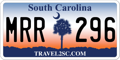 SC license plate MRR296