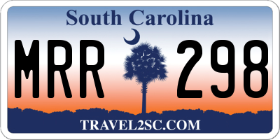 SC license plate MRR298
