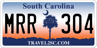 SC license plate MRR304