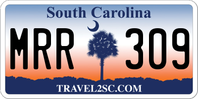 SC license plate MRR309