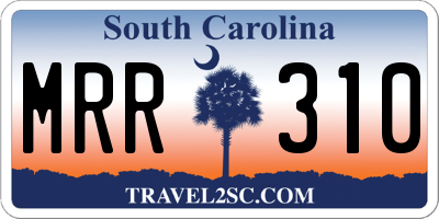 SC license plate MRR310