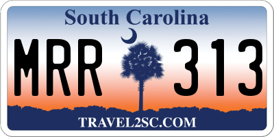 SC license plate MRR313