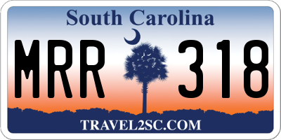 SC license plate MRR318