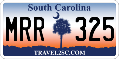 SC license plate MRR325