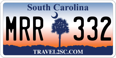 SC license plate MRR332