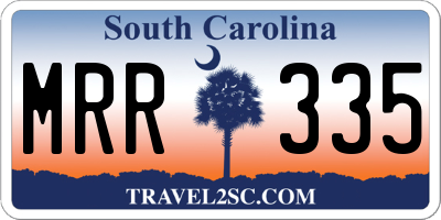 SC license plate MRR335