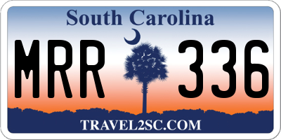SC license plate MRR336