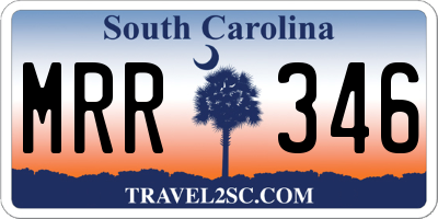 SC license plate MRR346