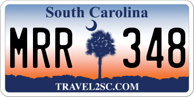 SC license plate MRR348