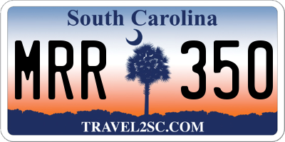 SC license plate MRR350