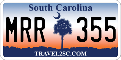 SC license plate MRR355