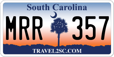 SC license plate MRR357