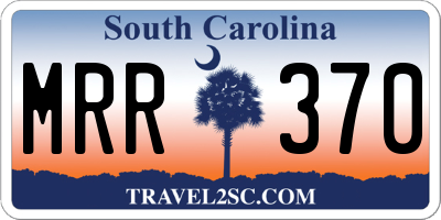 SC license plate MRR370
