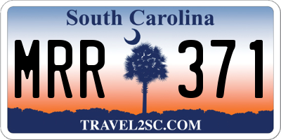 SC license plate MRR371