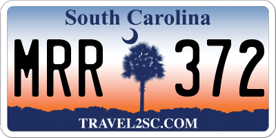 SC license plate MRR372