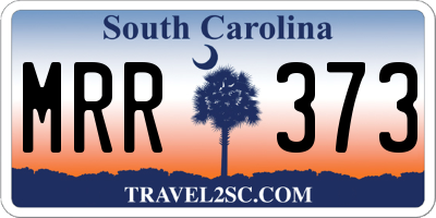 SC license plate MRR373